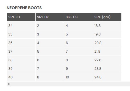 ROXY WOMENS NEOPRENE BOOTS 24 0 Size Chart